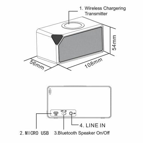 Bluetooth Speaker with Wireless Charging Pad | Fabric Speaker - VirtuousWares:Global