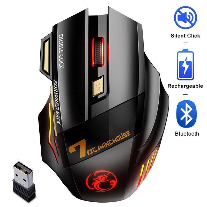 Bluetooth Wireless Silent Ergonomic Gaming Mouse - VirtuousWares:Global