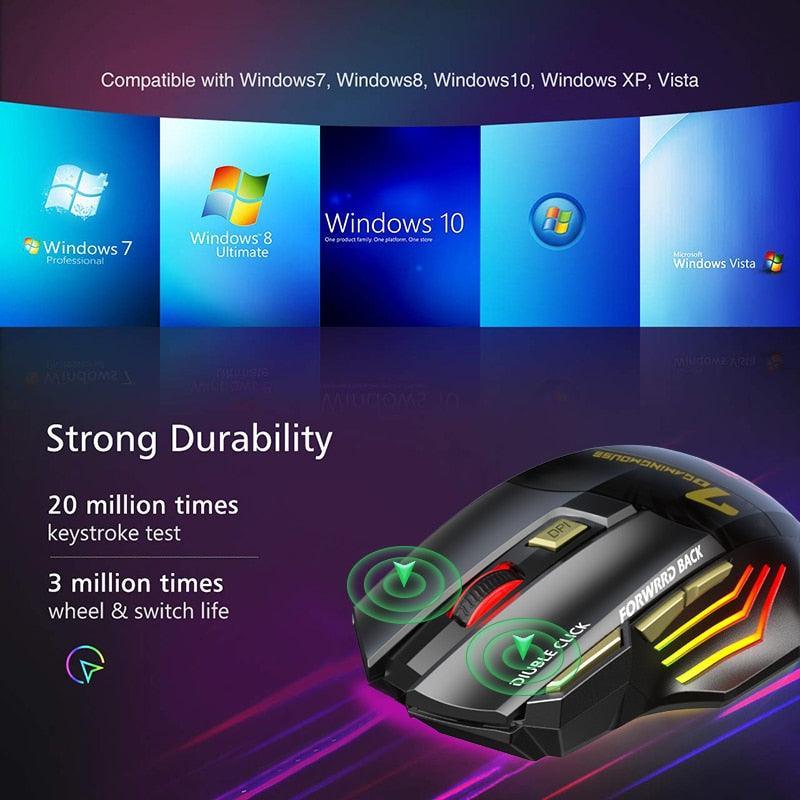 Bluetooth Wireless Silent Ergonomic Gaming Mouse - VirtuousWares:Global