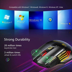 Bluetooth Wireless Silent Ergonomic Gaming Mouse - VirtuousWares:Global