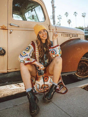 Bohemian Crochet Cardigan Vintage Jacket Coat - VirtuousWares:Global