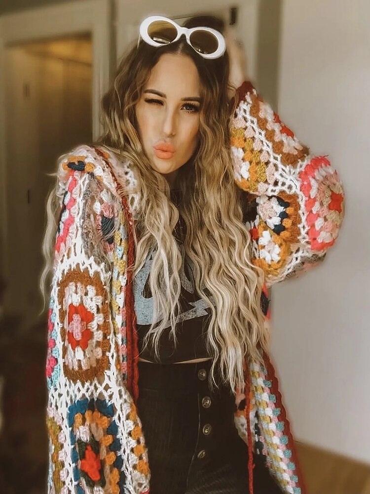 Bohemian Crochet Cardigan Vintage Jacket Coat - VirtuousWares:Global