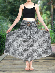 Bohotusk Black Orbit Long Skirt With Coconut Buckle (& Strapless - VirtuousWares:Global