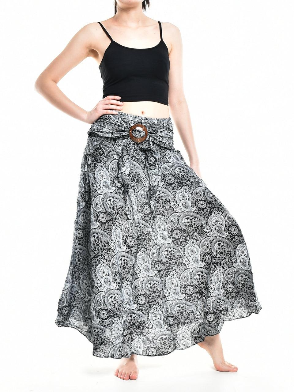 Bohotusk Black Orbit Long Skirt With Coconut Buckle (& Strapless - VirtuousWares:Global