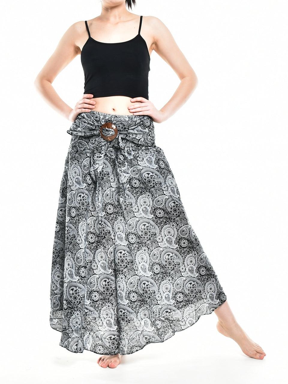 Bohotusk Black Orbit Long Skirt With Coconut Buckle (& Strapless - VirtuousWares:Global