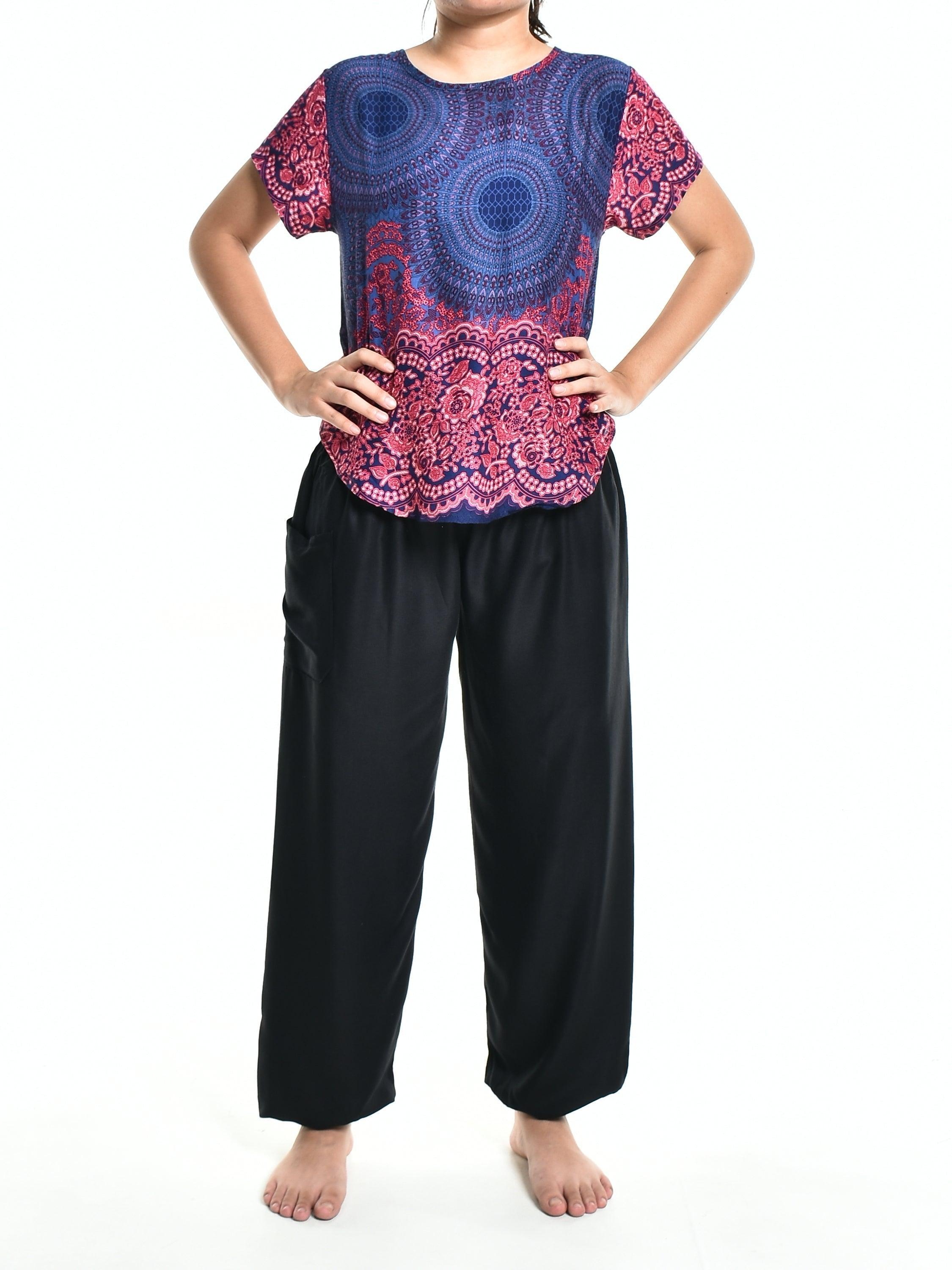 Bohotusk Purple Blue Rose Spheres Short Sleeved Top S M L HALF PRICE - VirtuousWares:Global