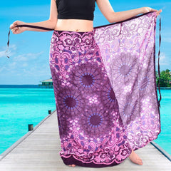 Bohotusk Purple Ink Splash Sarong Super Soft 150cm x 110cm - VirtuousWares:Global