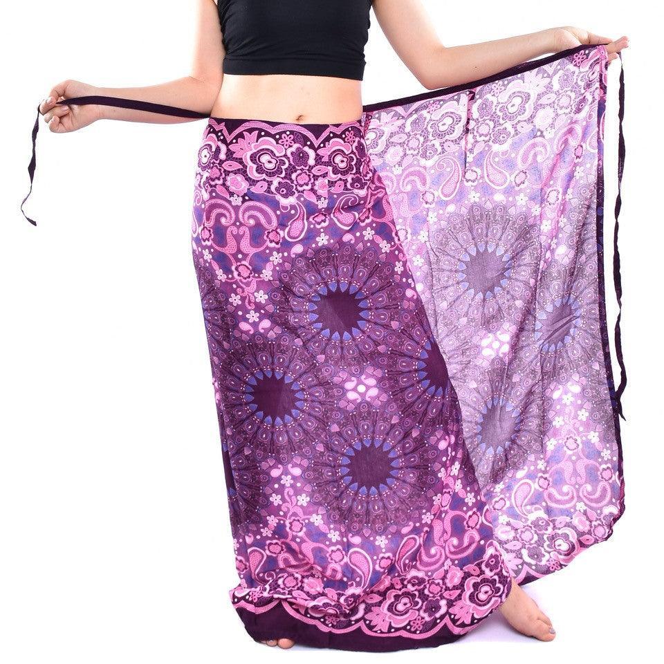 Bohotusk Purple Ink Splash Sarong Super Soft 150cm x 110cm - VirtuousWares:Global