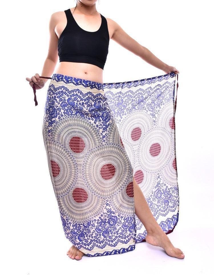 Bohotusk Sky Blue Garden Swirl Sarong Super Soft 150cm x 110cm - VirtuousWares:Global