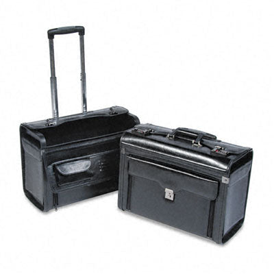 Bond Street 546110BLK Rolling Computer/Catalog Case Leather 19 x 9 x - VirtuousWares:Global