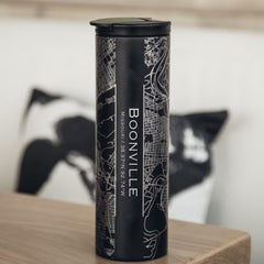 Boonville - Missouri Map Tumbler in Matte Black - VirtuousWares:Global
