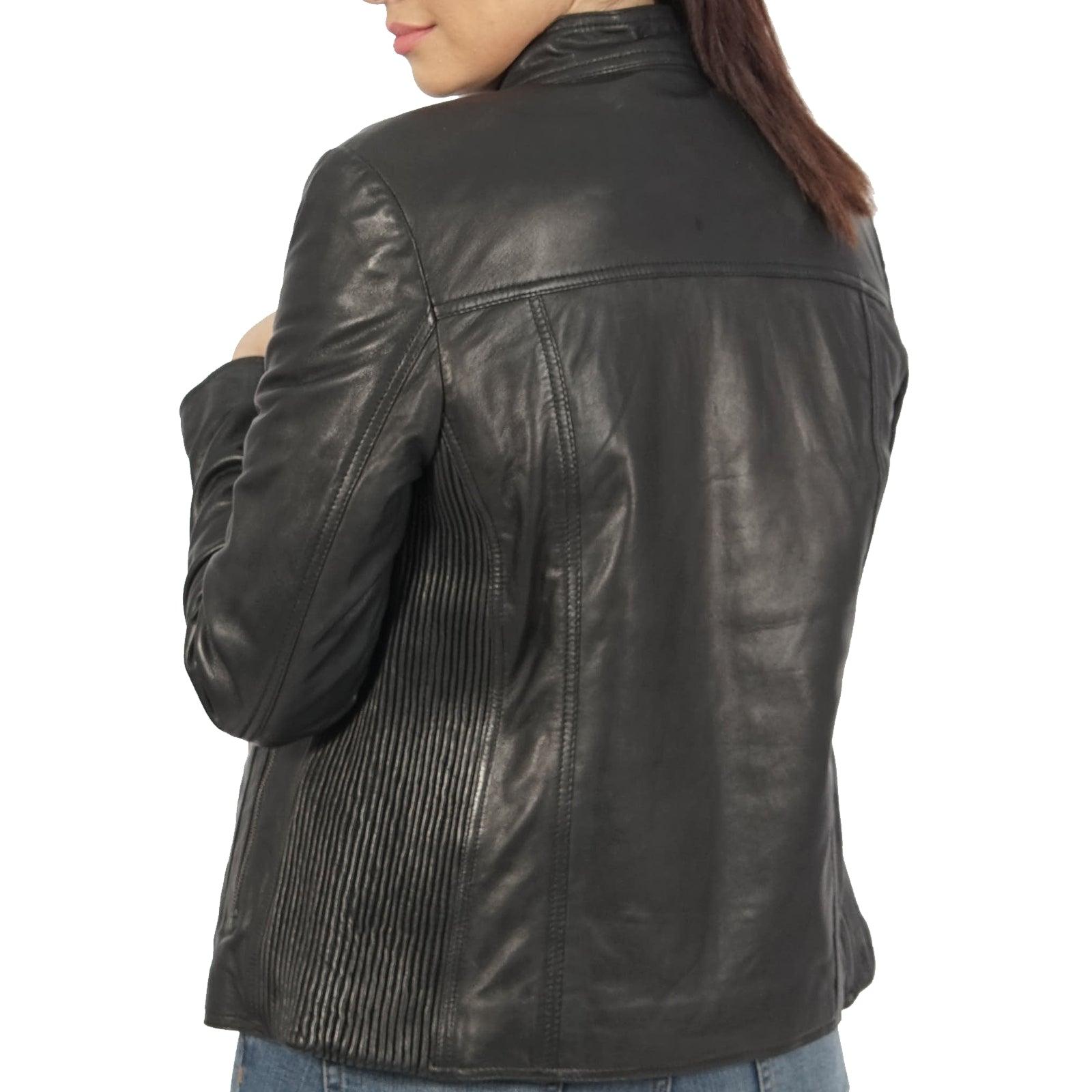 Boston Harbour Sylvia classic biker real leather jacket - VirtuousWares:Global