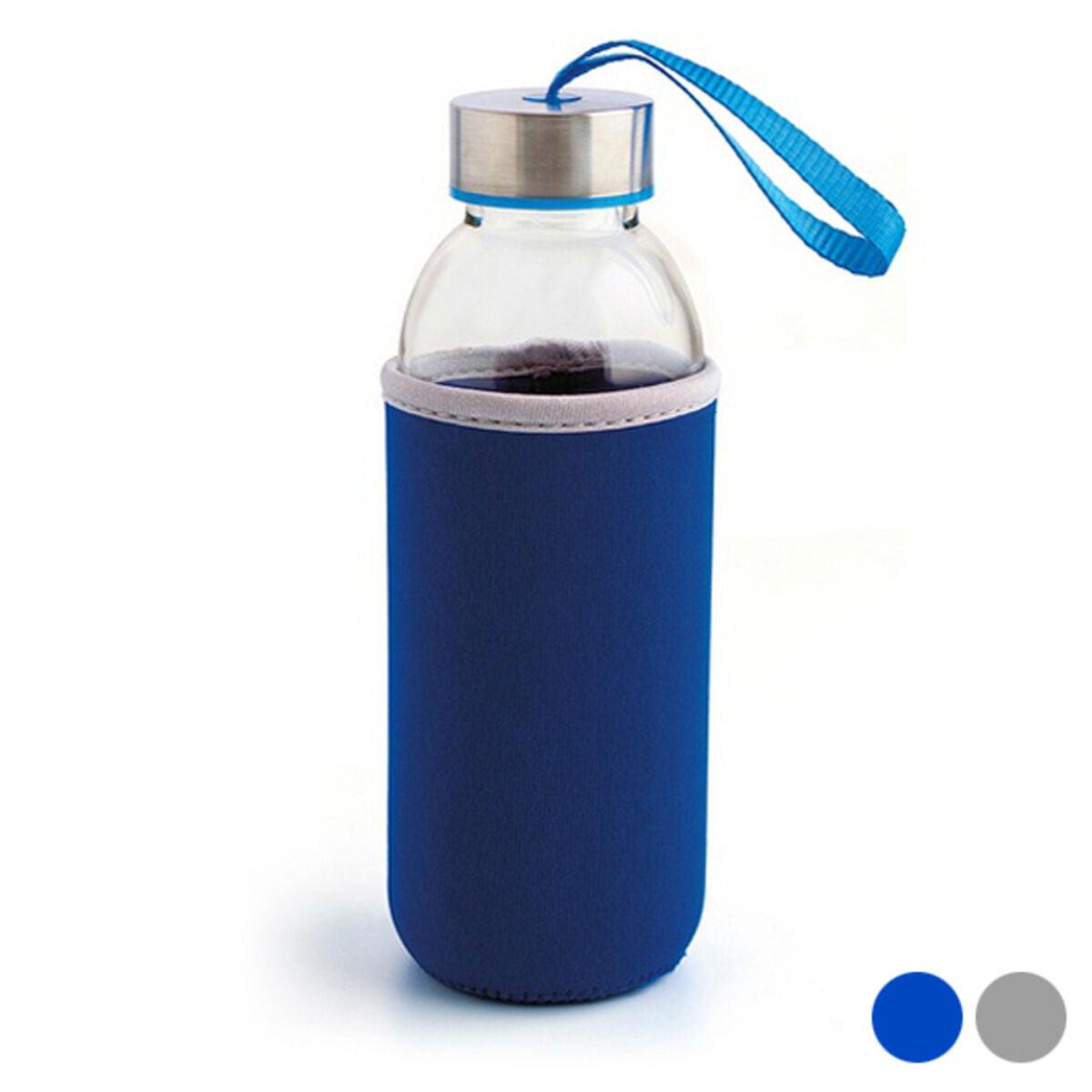 Bottle Quid Grey Blue Glass 400 ml - VirtuousWares:Global