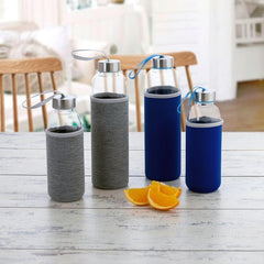 Bottle Quid Grey Blue Glass 400 ml - VirtuousWares:Global