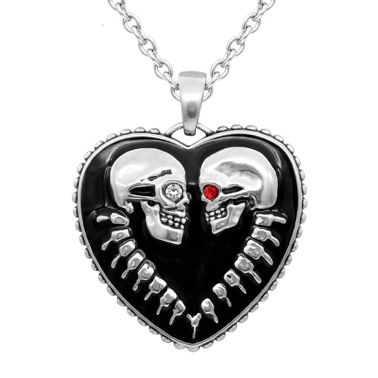 Bound For Eternity Skull Heart Necklace - VirtuousWares:Global