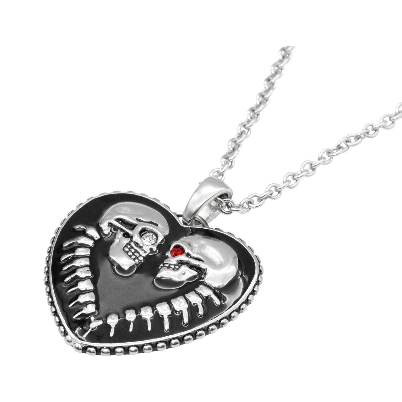 Bound For Eternity Skull Heart Necklace - VirtuousWares:Global