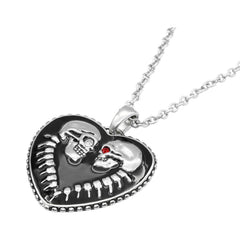 Bound For Eternity Skull Heart Necklace - VirtuousWares:Global