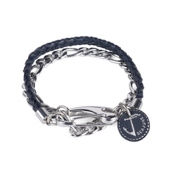 Braided Leather and Chain Flores Bracelet - VirtuousWares:Global
