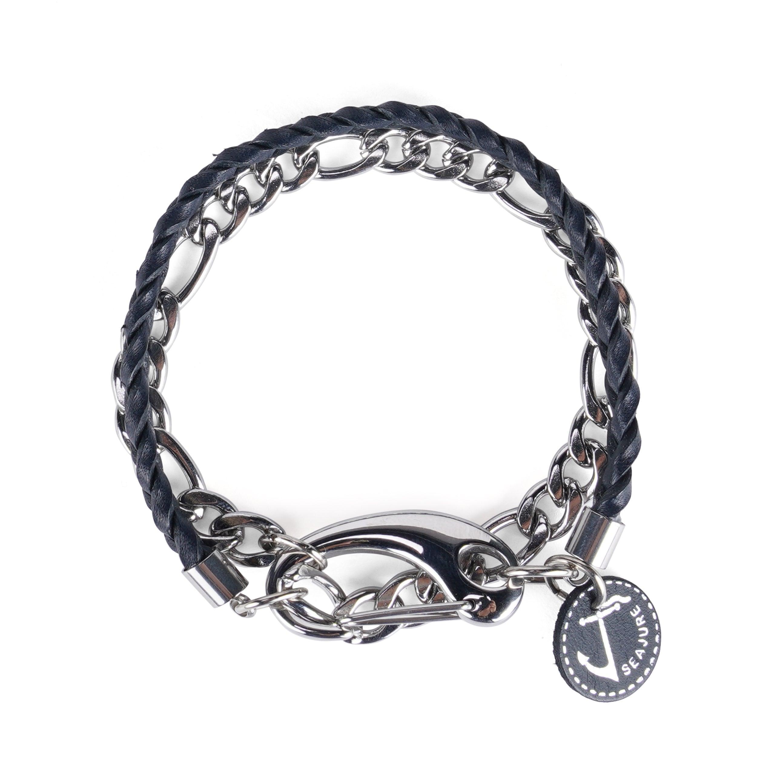 Braided Leather and Chain Flores Bracelet - VirtuousWares:Global