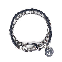 Braided Leather and Chain Flores Bracelet - VirtuousWares:Global