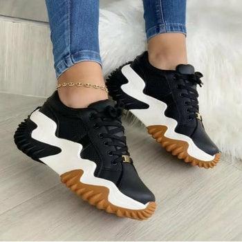 Breathable Women Vulcanized Shoes Casual Platform Sneakers - VirtuousWares:Global