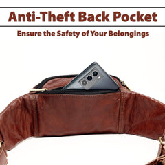 Brown Genuine Leather Fanny Pack for Men & Women Belt Bag - VirtuousWares:Global