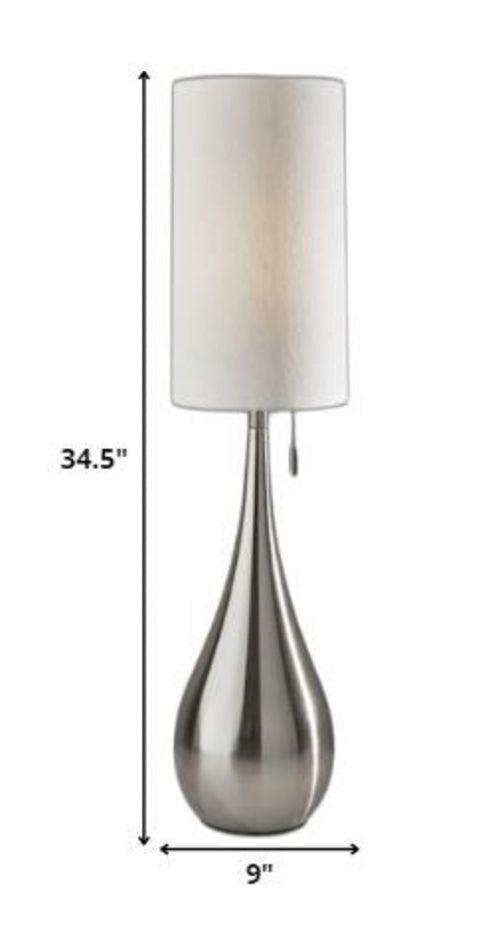 Brushed Steel Metal Teardrop Table Lamp - VirtuousWares:Global