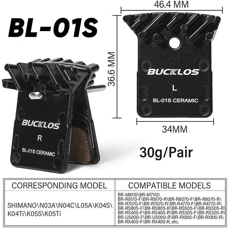 BUCKLOS Ceramic Brake Pads Bike MTB Hydraulic Brake Disc Pads Mountain - VirtuousWares:Global