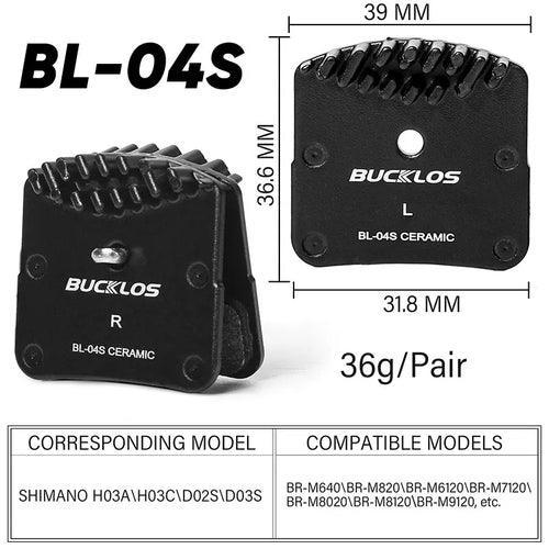 BUCKLOS Ceramic Brake Pads Bike MTB Hydraulic Brake Disc Pads Mountain - VirtuousWares:Global
