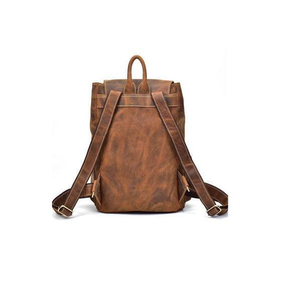 Buffalo Leather Backpack Handmade Unisex Backpack Travel Outdoor Bag - VirtuousWares:Global