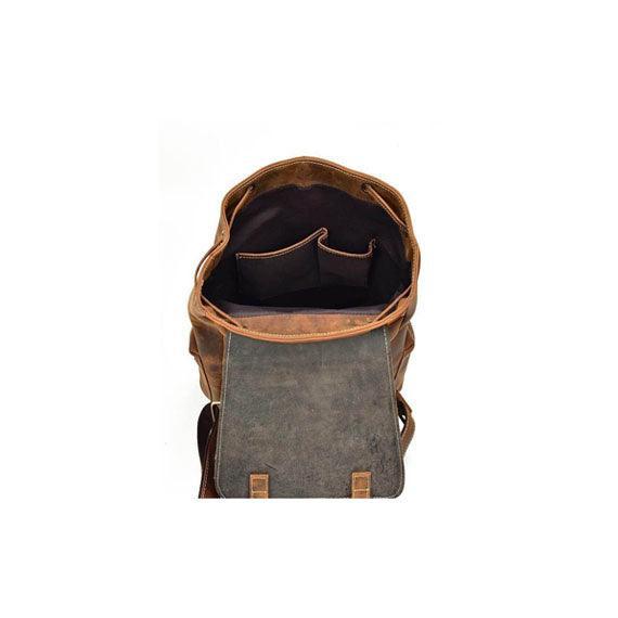 Buffalo Leather Backpack Handmade Unisex Backpack Travel Outdoor Bag - VirtuousWares:Global