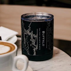 Buffalo - New York Map Insulated Cup in Matte Black - VirtuousWares:Global