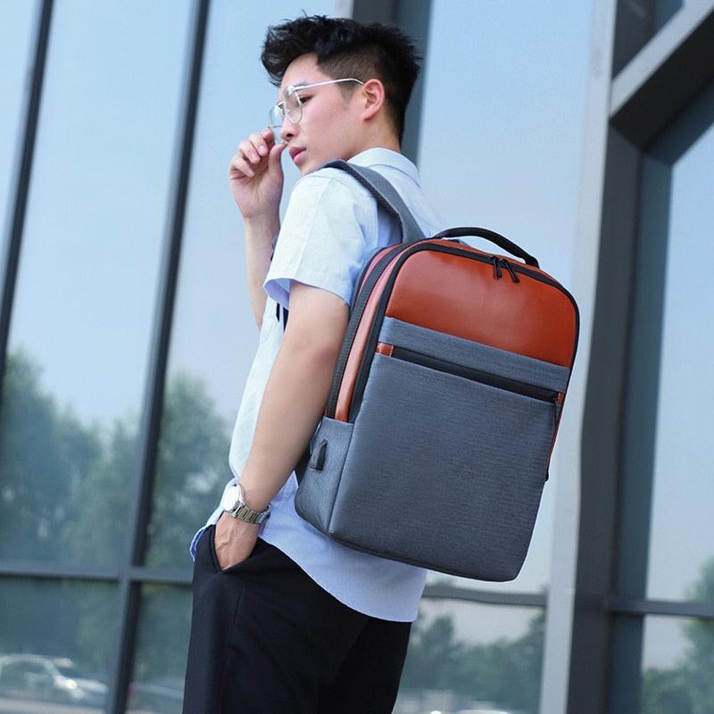 Business Backpack For Men Large Capacity USB Charging Bag Male - VirtuousWares:Global