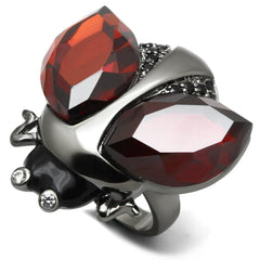 Buy Ruthenium Brass Ring with AAA Grade CZ in Garnet Fashion Jewelry - VirtuousWares:Global