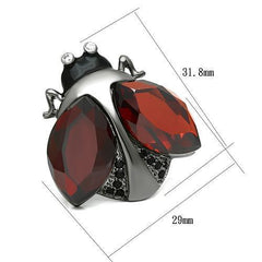 Buy Ruthenium Brass Ring with AAA Grade CZ in Garnet Fashion Jewelry - VirtuousWares:Global