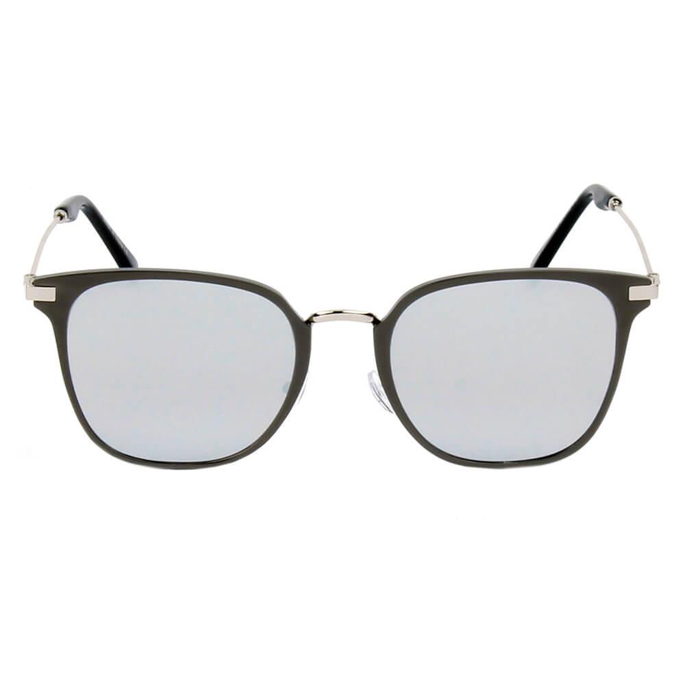 CAMBRIDGE | Pillowed Rectangle Flat Lens Horned Rim Sunglasses - VirtuousWares:Global