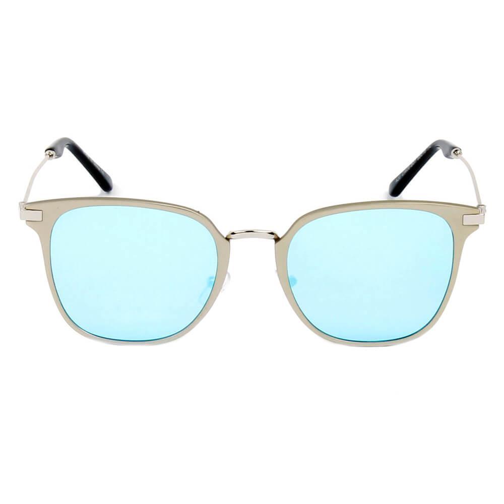 CAMBRIDGE | Pillowed Rectangle Flat Lens Horned Rim Sunglasses - VirtuousWares:Global