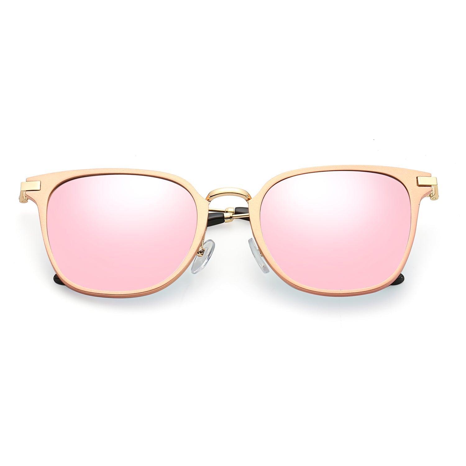 CAMBRIDGE | Pillowed Rectangle Flat Lens Horned Rim Sunglasses - VirtuousWares:Global