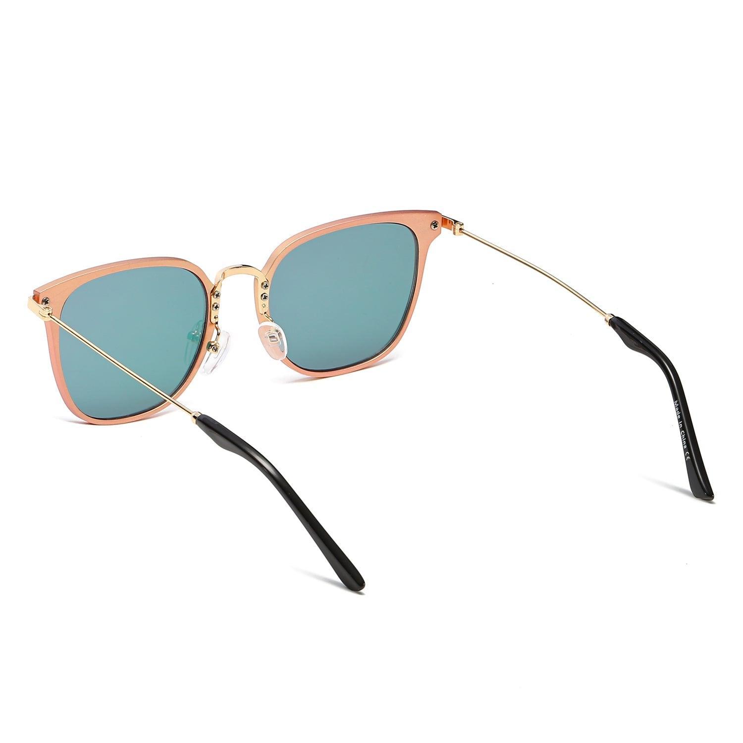 CAMBRIDGE | Pillowed Rectangle Flat Lens Horned Rim Sunglasses - VirtuousWares:Global