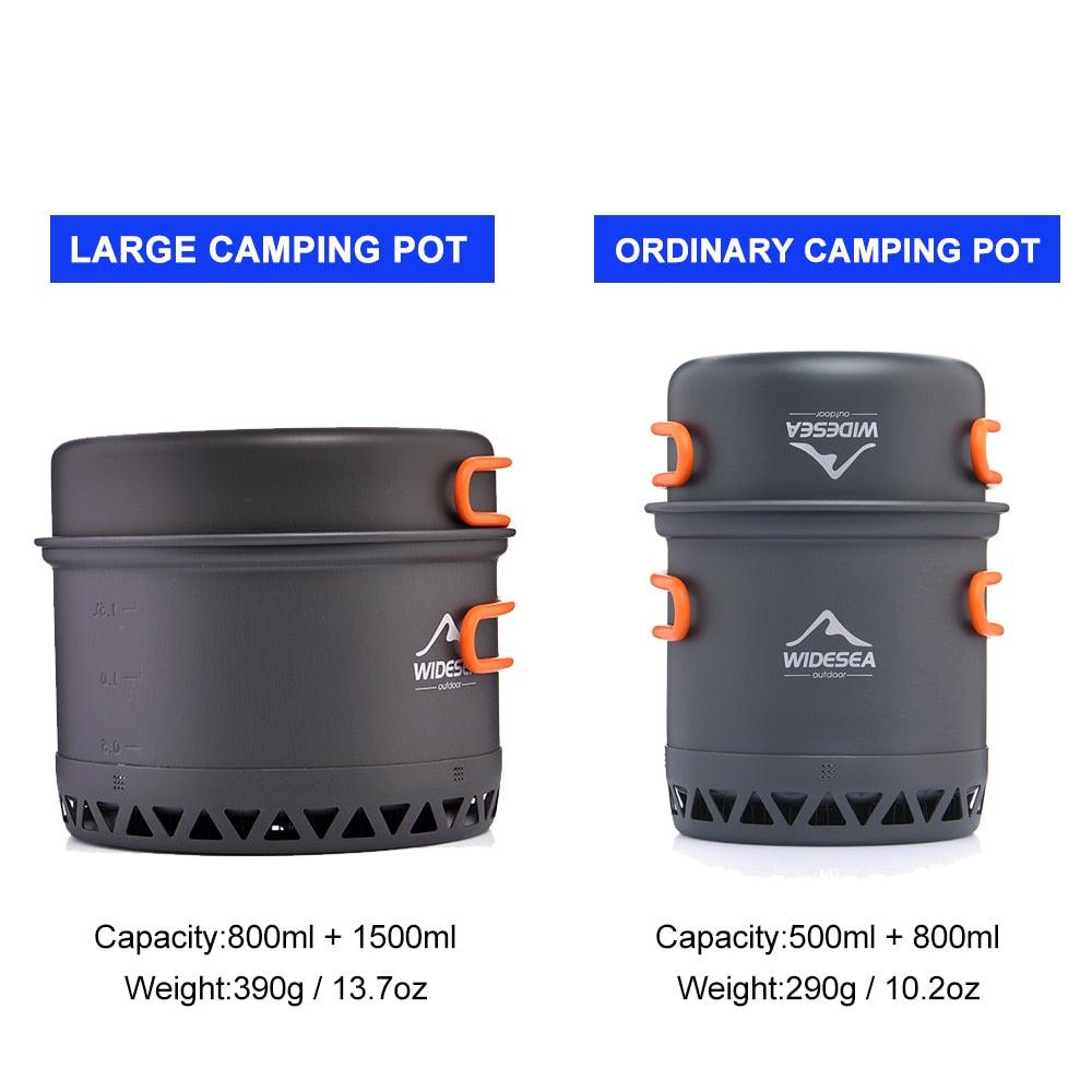 Camping Cookware 2.3L Set Pots Outdoor Cooking Heat Cooker Travel - VirtuousWares:Global