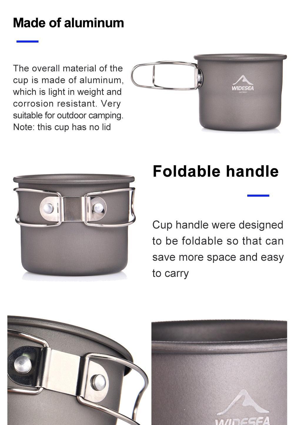 Camping Mug Outdoor Coffee Tea Aluminum Cup Tourism Tableware Picnic - VirtuousWares:Global