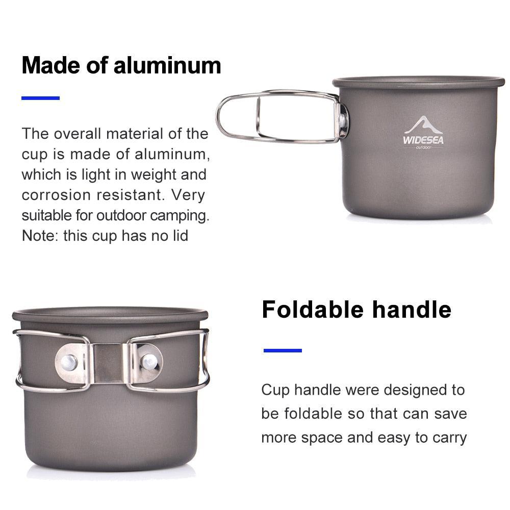 Camping Mug Outdoor Coffee Tea Aluminum Cup Tourism Tableware Picnic - VirtuousWares:Global