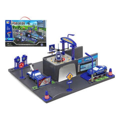 Car park with Cars Police S1122640 Blue - VirtuousWares:Global