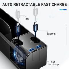 Car Seat Side Organizer with Charger Cable Car Seat Gap Storage Box - VirtuousWares:Global