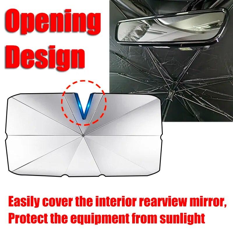 Car Sunshade Front Windshield Parasol V-shaped for EV Sun-proof and - VirtuousWares:Global