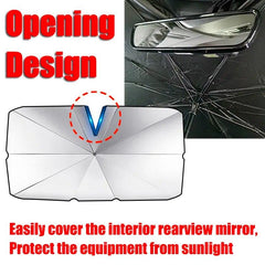 Car Sunshade Front Windshield Parasol V-shaped for EV Sun-proof and - VirtuousWares:Global