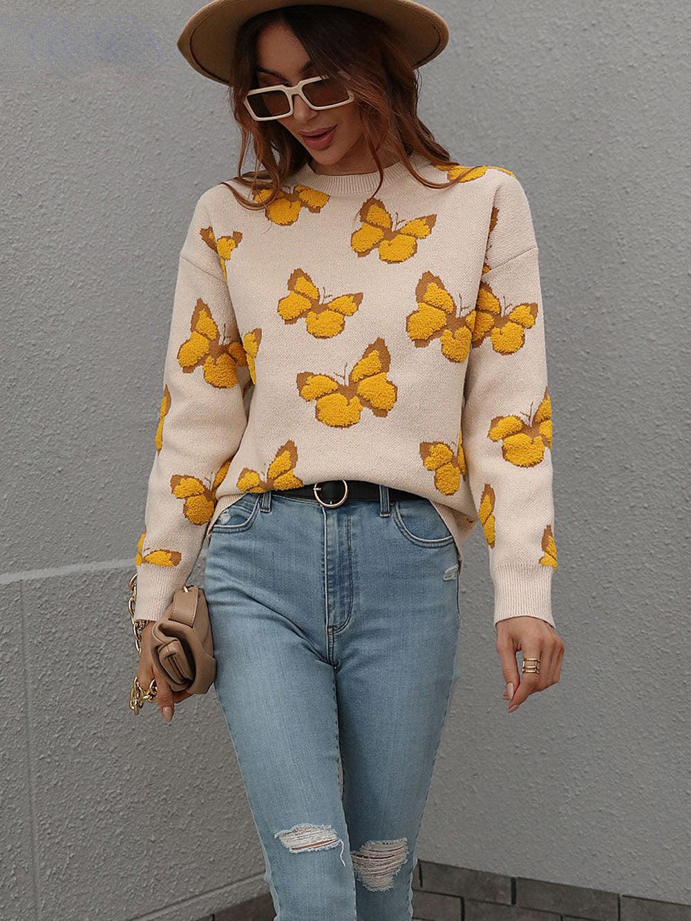 Cartoon Butterflies Knitted Sweaters and Pullovers - VirtuousWares:Global