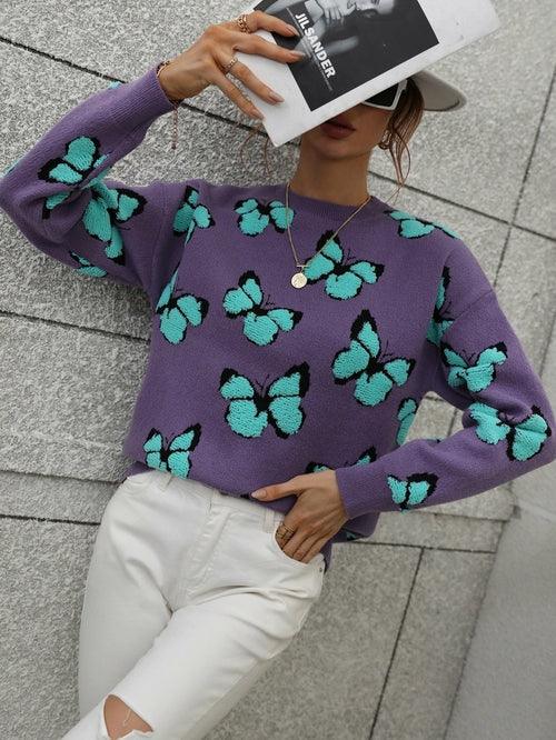 Cartoon Butterflies Knitted Sweaters and Pullovers - VirtuousWares:Global