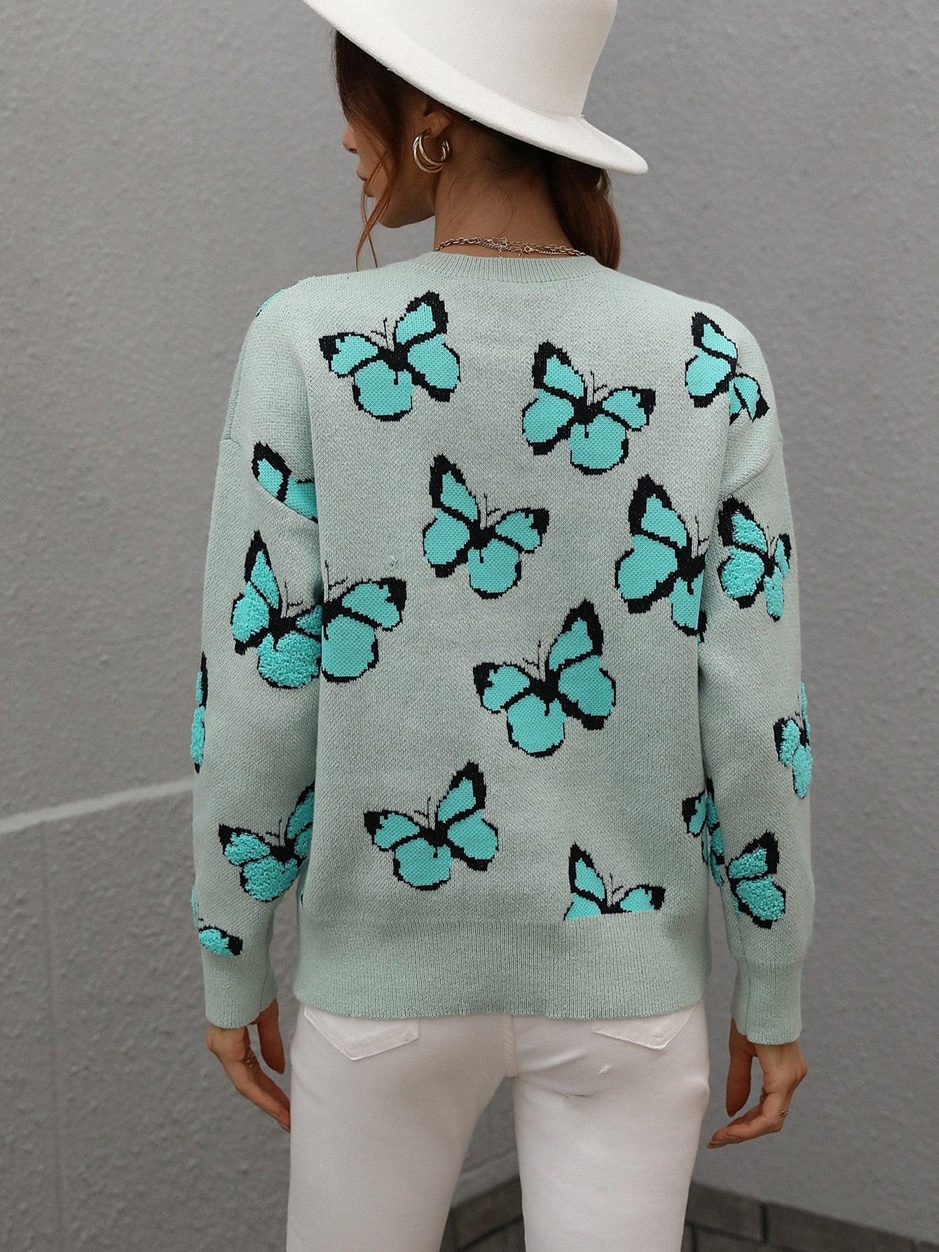 Cartoon Butterflies Knitted Sweaters and Pullovers - VirtuousWares:Global