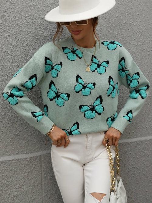 Cartoon Butterflies Knitted Sweaters and Pullovers - VirtuousWares:Global